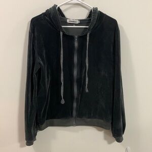 Abollria Velvet feel hooded zip up jacket, size Medium, good condition